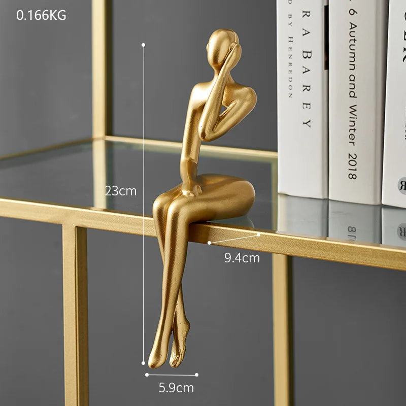 Gold Thinker Statues